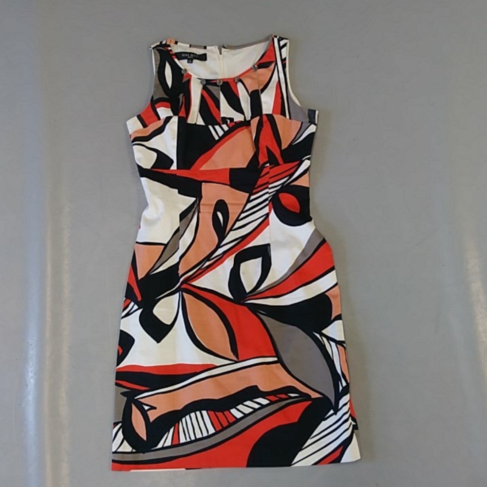 Abstract large floral patterned dress